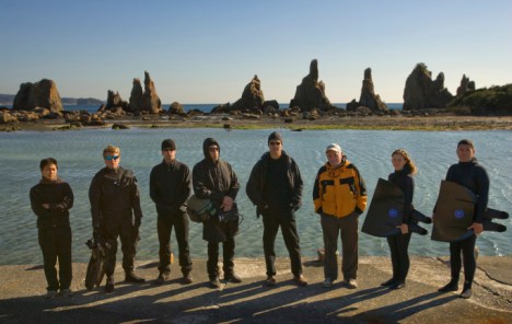 The Cove Crew on the Wakamaya Coast near Taiji