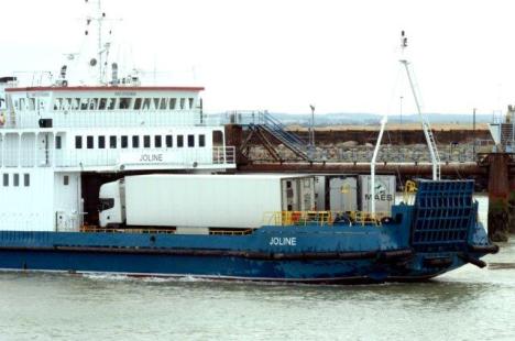 Joline with box wagon on board