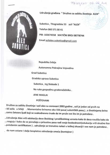 na ruke gradonačelniku Subotice Maglai u strana 1